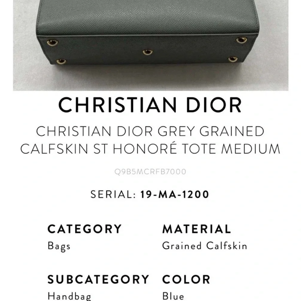 Dior Light Gray Leather Top-Handle Satchel with Gold CD Hardware - Picture 14 of 16